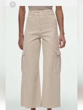 Zara Marine Cargo Pants Wide Leg Khaki Size 4